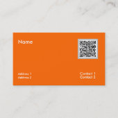 Carte De Visite orange néon - code QR (Devant)