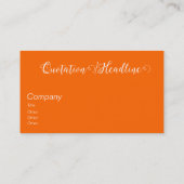 Carte De Visite orange néon - écriture élégante (Dos)