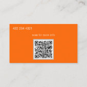 Carte De Visite orange néon élégant (Dos)