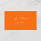 Carte De Visite orange néon élégant (Devant)