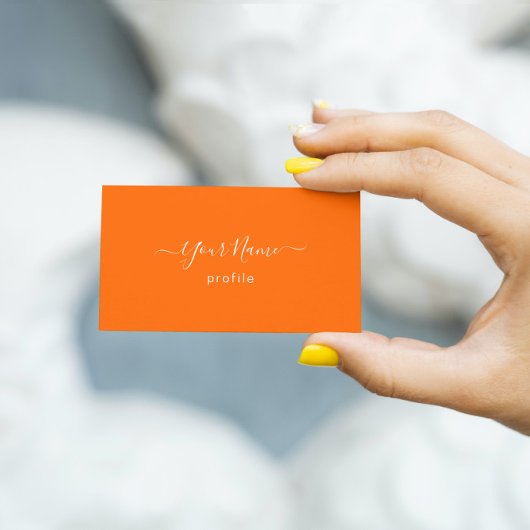 Carte De Visite orange néon élégant