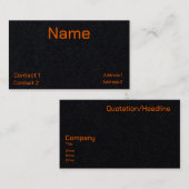 carte de visite orange néon et noir (Devant / Derrière)