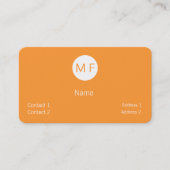 Carte De Visite orange néon monogrammé (Devant)