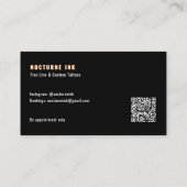 Carte De Visite Orange Neon & Smoke Tattoo Artist QR Code (Dos)