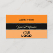 Carte De Visite Orange noir et bracelet élégant avec logo (Devant)