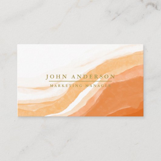 Carte De Visite Orange or | Professionnel moderne (Devant)