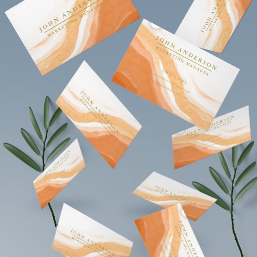 Carte De Visite Orange or | Professionnel moderne