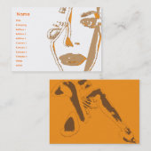 Carte De Visite Orange pensant - potelé (Devant / Derrière)