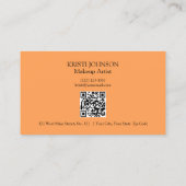 Carte De Visite Orange Personalized Loyalty QR Code (Dos)