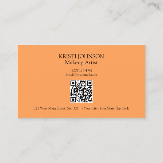 Carte De Visite Orange Personalized Loyalty QR Code (Dos)