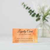 Carte De Visite Orange Personalized Loyalty QR Code (Debout devant)