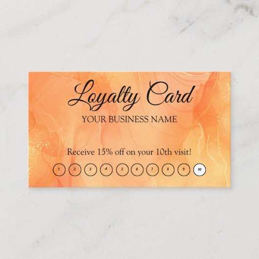 Carte De Visite Orange Personalized Loyalty QR Code (Devant)