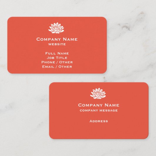 Carte de visite orange personnalisable (Devant / Derrière)