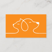 Carte De Visite Orange Petsitter chien et chat logo vétérinaire (Dos)