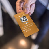 Carte De Visite Orange Photo QR Code Connect with Me Business