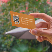 Carte De Visite Orange Photo QR Code Social Media