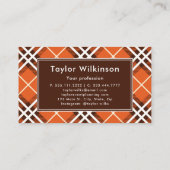 Carte De Visite Orange Plaid (Dos)