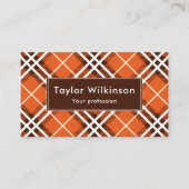 Carte De Visite Orange Plaid (Devant)
