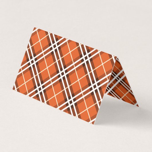 Carte De Visite Orange Plaid (Dos)