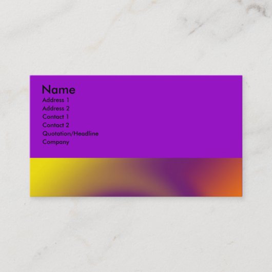 Carte De Visite orange pourpre de remous (Devant)