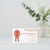 Carte De Visite Orange, professeur d'école brésilienne Jiu Jitsu B (Debout devant)