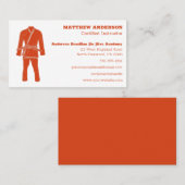 Carte De Visite Orange, professeur d'école brésilienne Jiu Jitsu B (Devant / Derrière)