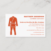 Carte De Visite Orange, professeur d'école brésilienne Jiu Jitsu B (Devant)