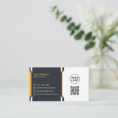 Carte De Visite Orange Professional Modern Corporate (Debout devant)