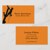 Carte De Visite Orange Professional Tree Trimming Service Entrepri (Devant / Derrière)
