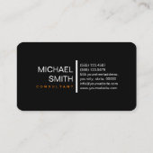 Carte De Visite Orange Professionnel Blanc Noir Élégant Moderne (Dos)