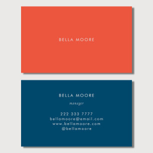 Carte De Visite Orange professionnel moderne et Turquoise