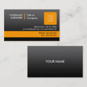 Carte De Visite orange professionnelle 2 : (2-sided) : (Devant / Derrière)