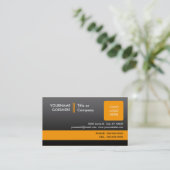 Carte De Visite orange professionnelle 2 : (2-sided) : (Debout devant)