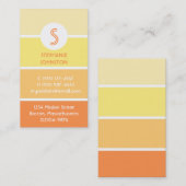 Carte De Visite Orange puce de peinture moderne monogramme appel p (Devant / Derrière)