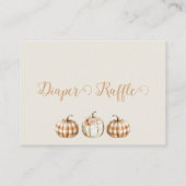 Carte De Visite Orange Pumpkin Baby Shower Diaper Raffle Insert (Dos)
