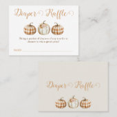 Carte De Visite Orange Pumpkin Baby Shower Diaper Raffle Insert (Devant / Derrière)