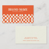 Carte De Visite Orange Retro Bold Fun (Devant / Derrière)