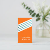 Carte De Visite orange rétro surfer (Debout devant)