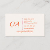 Carte De Visite Orange rose rétro tiré À damiers fille Super (Dos)