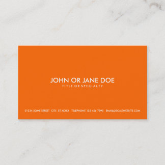Carte De Visite orange simple