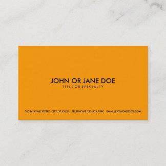 Carte De Visite orange simple
