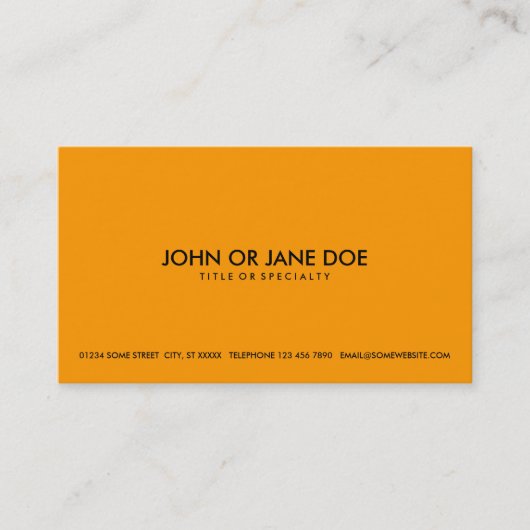 Carte De Visite orange simple (Devant)