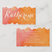 Carte De Visite Orange simple de coucher du soleil d'effet de (Devant / Derrière)