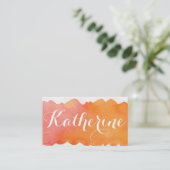 Carte De Visite Orange simple de coucher du soleil d'effet de (Debout devant)