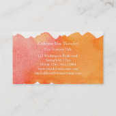 Carte De Visite Orange simple de coucher du soleil d'effet de (Dos)