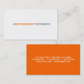 Carte de visite orange simple des textes (Devant / Derrière)