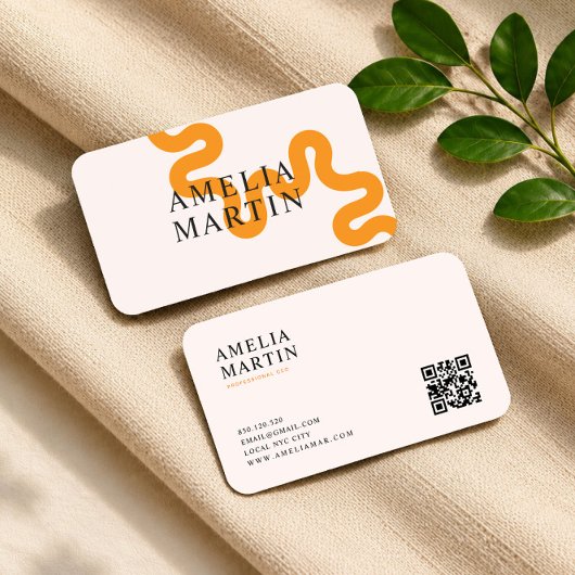 carte de visite orange simple moderne pour les ent