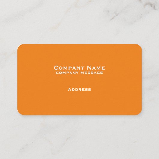 Carte de visite orange simple Tangerine (Dos)