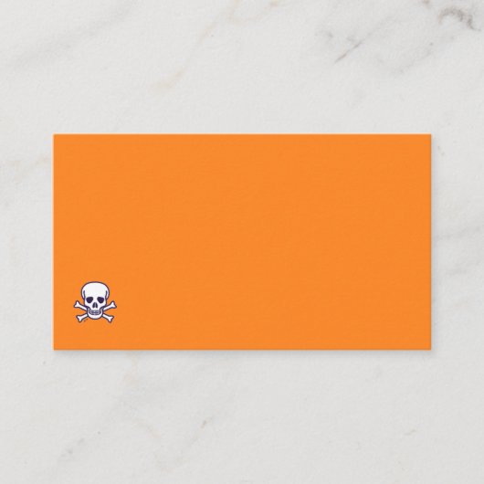 Carte de visite orange Skull n Bones coin (Devant)