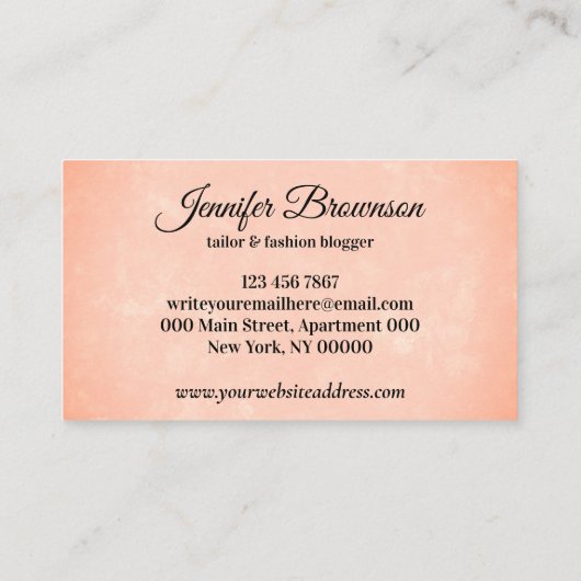 Carte De Visite Orange Stylisé Threads Aiguilles (Dos)